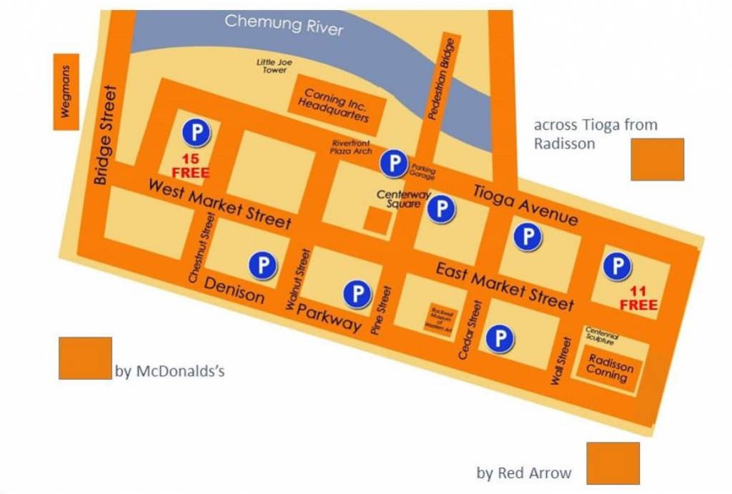 Downtown Corning Parking Map